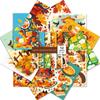 Gran Venta 12 Hojas/Set Elementos de Acción de Gracias Cosecha Otoño Espantapájaros Pizza Pavo Papel Material Manual de Bolsillo Decoración Ortografía