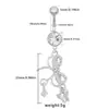 Gaibei Moda Cruzada Europeia e Americana Luxo Leve Anel de Umbigo Flor de Lótus Cheio de Diamante Piercing Cruzado Aço Inoxidável Prego de Umbigo Anel de Umbigo