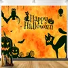 Tapiz Colgante de Payaso de Terror Halloween Transfronterizo, Fondo Sangriento de Calavera con Motosierra de Circo, Fiesta de Thriller Oscuro