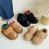 Sapatos de Algodão para Bebê Outono e Inverno Novo Modelo 2025 Sapatos Forrados com Fleece para Crianças Meninos e Meninas Botas de Neve com Biqueira Dividida Falsa Sapatos de Algodão Duplo Birkenstock