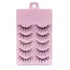 5 Pares Pestañas Postizas Negras Densas Tallo Grueso Ojos Grandes Tipo Barbie Tira Completa Una Pieza Pueden Soportar Párpados Dobles Pestañas de Ojos de Cómic