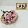 Clavel Simulados de 7 Cabezas Decoración para el Hogar Flores de Seda para el Día de la Madre, Día del Maestro, Material para Arreglos en Jarrón, Decoración de Boda