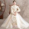 Xiuhe Vestido Noiva 2022 Novo Casamento Cheongsam Vestido de Brinde Feminino Vestido de Noiva Estilo Chinês Estilo Chinês Vestido Xiuhe Dourado