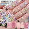 Acessórios para Unhas de Laço Cor Mista Fita de Gravata Borboleta Resina Decorativa de Unha Usável Acessórios de Unha com Diamante Atacado