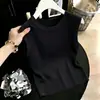 ¡Un disparo real! ¡Un disparo real! Chaleco de Hielo de Seda de Verano 2026 con Cuello Redondo para Mujer, Top de Punto Fresco sin Mangas como Capa Base