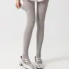 Medias de Rayas Verticales de Color Claro 120D para Primavera y Otoño para Mujer, de Cintura Alta, Adelgazantes, Cálidas, Pantalones Adelgazantes para Piernas, Compresión Ligera, Blanco Crudo