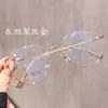 10063 Marco poligonal ligero de titanio Gafas para miopía para estudiantes hombres y mujeres Venta al por mayor Textura Blanco Oro Rosa Gafas Planas