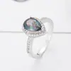 Anillo de Joyería de Diamantes Multicolor Microincrustado en Forma de Rombo Transfronterizo Deseo Nuevo Estilo Europeo y Americano Anillo de Cobre con Circonia Venta Directa del Fabricante
