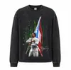Ropa de hombre transfronteriza Malcolm retro patchwork hombro caído algodón puro manga larga camiseta, corte holgado, talla grande, camiseta básica para primavera y otoño