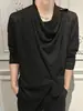 Camiseta transpirable de manga larga plisada con protección solar, ligera, fresca, transpirable, estilo 'old money', top elegante para el verano