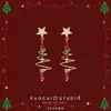 Brincos de Sino de Natal Sino Doce Clipe de Orelha Punho de Orelha Ano Novo Design Vermelho Acessórios para Brincos