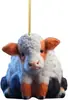 Nuevo Adorno Colgante de Coche de Vaca de Dibujos Animados Navideño Transfronterizo Adorno Colgante para Árbol de Navidad Regalo de Cumpleaños Decoración del Hogar