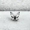 Pendientes serie tinta negra de aleación de titanio F-136, rosca interna de titanio G23, anillos de labio de circonita cúbica, joyería para piercing