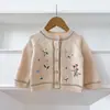 Item de Liquidação Outono Inverno Suéter Cardigan Tricô Bebê Menina Manga Longa Tricô Versátil Cardigan Peça de Sobrepor