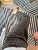 Chique sem esforço!~Saia de lã de seda com estampa de leopardo para mulheres, estilo outono, cintura alta, comprimento médio, saia justa