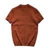 Comercio Exterior Nuevo Tejido de Punto de Manga Corta Ropa de Punto para Hombre de Media Manga Base Cuello Redondo Patrón Jacquard Pulóver de Tendencia