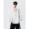 Camisa blanca holgada de manga larga para hombre con patrones sutiles, nueva prenda exterior estilo chino, botones metálicos, diseño de nicho, textura jacquard, talla grande