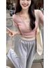 Camiseta de dos piezas con costuras falsas en los hombros para mujer, diseño nuevo de verano, camisa básica ajustada con parte superior corta