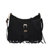 Bolso de hombro retro de nicho con borlas para mujer, nuevo modelo otoño 2026, bolso de hombro con hebilla de cuero esmerilado, bolso cruzado para el día a día, moderno