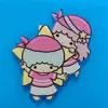 Broche de Acrílico Estrellas Gemelas Harajuku Insignia de Dibujos Animados Accesorios para Bolsos Estilo Carcasa de Teléfono DIY Lazo