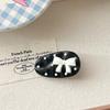 Ins Chica Corazón Blanco y Negro Lazo Oval Pinza Pico de Pato Horquilla Punto Polar Dulce Lindo Clip para Flequillo Accesorios para el Cabello Lateral