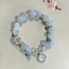 Pulseira de Cristal Artificial Cinza Fosco Colorida Mais Vendida Melhor Amigo das Mulheres Casal Pulseira de Miçangas Feita à Mão Barraca de Pulseiras