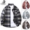 Camisa de Lana a Cuadros para Hombre Nueva Primavera y Otoño Retro Holgada Moderna Camisa a Cuadros Estilo Americano Moda Urbana Moderna Top