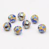 Minran Nuevo 10mm esmalte cloisonné azul accesorios pulsera diy pinza esmalte dorado azul cuentas accesorios al por mayor