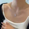 Novo Colar de Cabacinha de Calcedônia de Gelo Estilo Chinês Pingente Simples Exquisito Vintage Corrente de Clavícula de Temperamento Corrente de Lã