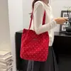 Bolsa Grande de Bolinhas Feminina 2026 Novo Estilo Tendência Moda Versátil Bolsa de Ombro Único Bolsa Tote Versátil para Estudante Aula