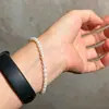 Pulsera de Muñeca con Perlas de Agua Dulce Naturales Brillantes de Alta Calidad de 3-4 mm Casi Perfectas y Pulsera de Jade Dongling