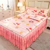 Esterilla de Verano, Esterilla de Seda de Hielo, Faldón de Cama, Juego de Tres Piezas, Esterilla Doble para el Hogar, Esterilla Lavable a Máquina para el Verano con Aire Acondicionado, Esterilla Suave, Cubre Cama