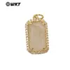 WT-P1973 Colgante Exquisito Pequeño Rectangular con Bordes de Circonita Colorida Joyería para Niña Joyería DIY