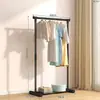 Perchero de pie para uso en interiores en el hogar, perchero para sala de estar, dormitorio, de una sola barra, engrosado, móvil, perchero simple para abrigos y sombreros para balcón
