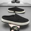 Sapatos Casuais Masculinos Slip-On da Moda de Verão Loafers Casuais Estilo Coreano Sapatos Respiráveis de Lona de Linho