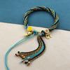 Cuerda de Mano Xizang Frotamiento de Mano Cuerda de Algodón Cuerda de Mano Colorida Pulsera Tejida a Mano Estilo Étnico Thangka Adorno Xizang Pulsera