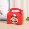 Caja de Regalo Temática de Mario Transfronteriza Caja de Regalo de Cartulina Blanca Caja Tote para Fiesta Caja de Embalaje para Regalo Dulces Pastel