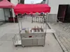 Carro de Comida para Bocadillos Multifuncional Comercial Soporte para Jianbing Guozi Olla para Freír Malatang Kanto-ni con Estufa de Gas