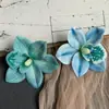 Flor de Simulación Impresión 3D Cabeza de Flor de Orquídea Celebridad de Internet Souvenir Tocado Decoración de Ropa Exquisitos Accesorios de Flores Falsas Venta al por Mayor