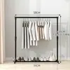 Tendedero para Ropa Interior de Piso para el Hogar, Habitación, Colgar Ropa, Plegable, de un Solo Poste, Telescópico Simple, Móvil para Ropa, Sombreros y Accesorios