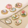 Acero Inoxidable Multi-Estilo Colgante Flor Goteo de Aceite Flor DIY Concha Flor Moda Colgante Vestido Pulsera Collar Accesorios