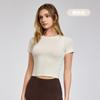 Tops Deportivos de Verano Cortos Ajustados para Mujer, Camisetas Deportivas Versátiles Transpirables para Fitness, Aspecto Adelgazante de Cintura, Ropa de Yoga de Manga Corta