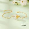 Pulsera de plata de ley S925 con hebilla de paz y calcedonia de doce flores, joyería para niña con ágata de hielo natural de alta calidad al por mayor