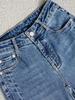 Sudu Nuevo Popular Retro Lavable Jeans Azules para Mujer Corte Delgado Adelgazante Costura Lateral Lateral Pantalones de Pie Curvo