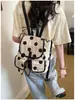 Bolso Tote de Ballet a la Moda para Mujer 2025 Otoño Nuevo Lindo con Puntos Mochila de Lona Grande con Capacidad para Hombro