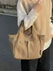 Bolsa de Lona Minimalista Coreana de Nicho para Trabalho e Deslocamento, Bolsa Tote Leve, Bolsa de Ombro Fashion, Bolsa Cesta