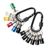 Juego de 6 Piezas de Barras de Extensión para Llaveros de Colores, Barras de Extensión para Puntas, Juego de Mosquetones, Barras de Extensión para Almacenamiento de Brocas de Vástago Hexagonal de 1/4