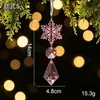 Colgante de copo de nieve acrílico para Navidad transfronterizo, prisma de hielo, cristal transparente, cono de hielo artificial, adorno para decoración de árbol de Navidad