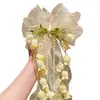 Novo Estilo de Primavera Laço Flor de Lírio do Vale Doce e Fofo Acessório de Cabelo para Meninas, Adequado para Uso Diário e Trajes Tradicionais, com Presilha de Cabelo com Fita Longa