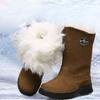 Botas de Lana Mongola Zapatos de Algodón para Hombre A prueba de Frío Mantenimiento del Calor Botas de Nieve Impermeables Antideslizantes Zapatos de Algodón para Exteriores de Caña Alta Botas Altas